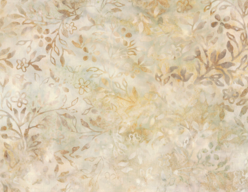 Wilmington Batiks - Tiny Leaves & Flowers Tan