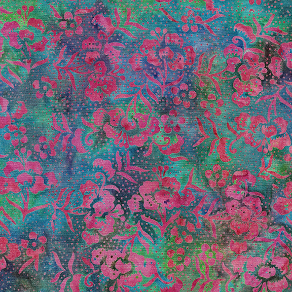 Blushing Garden - Peonies - Multi Blue Green Marbles