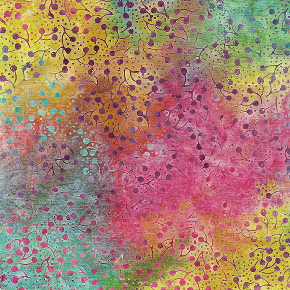 Blushing Garden - Berries - Multi Pink Green Pale Olive