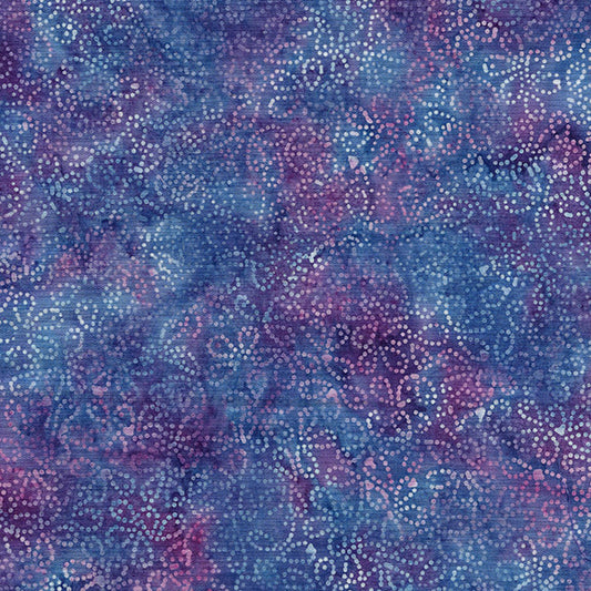 Buds and Blooms - Floral Dot - Multi Blue Purple
