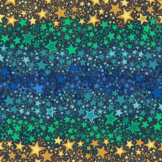 Orbit by Makower UK - Ombre Star | Blue
