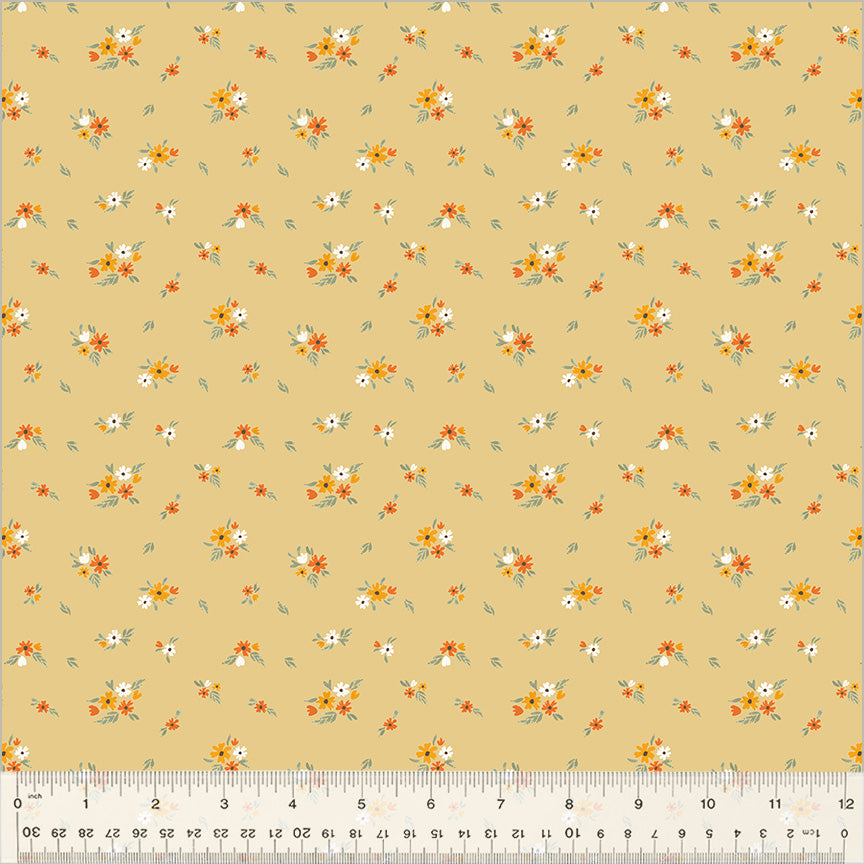 Harvest Gathering by Laura Marshall - Ditsy Bunch Latte