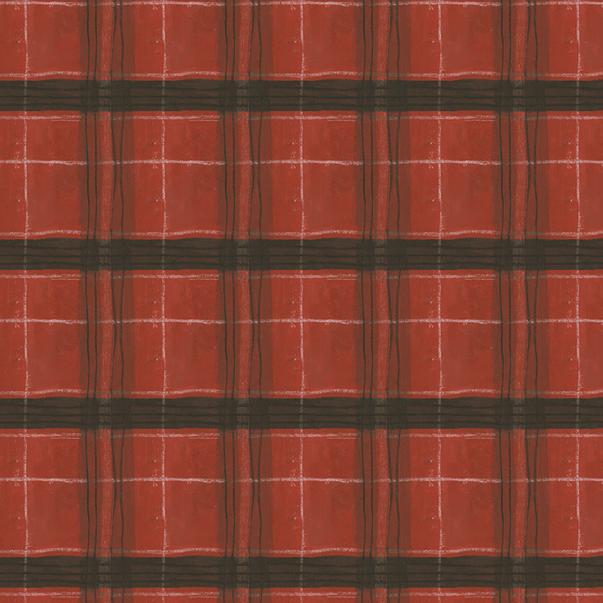 The Plaid One by Marcia Derse - Window Pane Plaid Carn Red