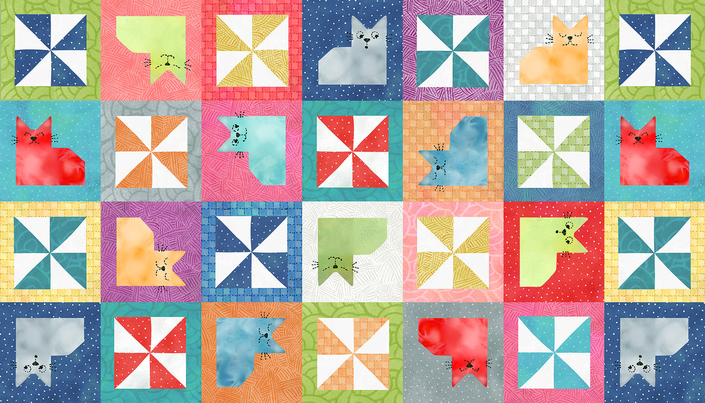 Crafty Cats by Sue Miano - Cat Blocks | Multi