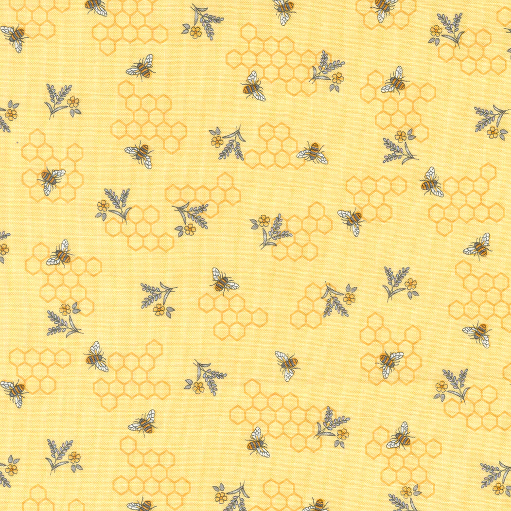Moda Honey & Lavender Honey Bees and Honeycomb Fabric