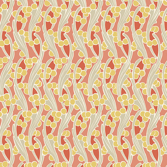 Fleur Nouveau by Andover Fabrics - Seaweed | Orange