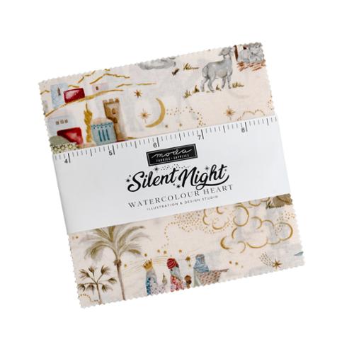 Silent Night by Watercolour Heart - 5" Squares (Charm Pack)