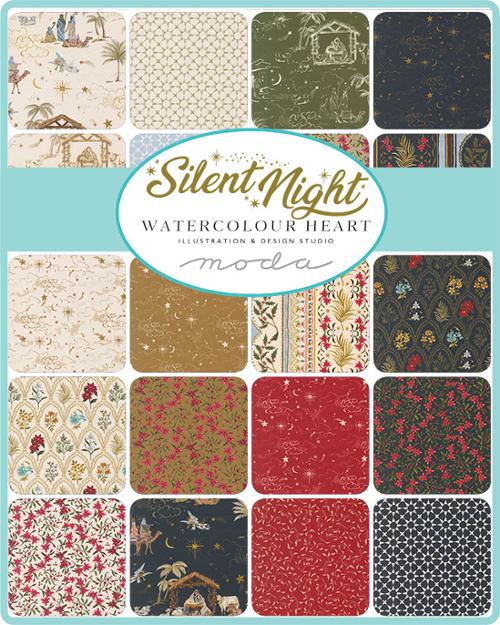 Silent Night by Watercolour Heart - 10" Squares (Layer Cake)
