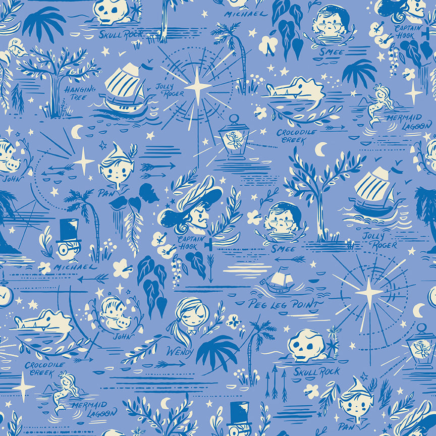 Forever Neverland by Jill Howarth - Neverland Map Periwinkle