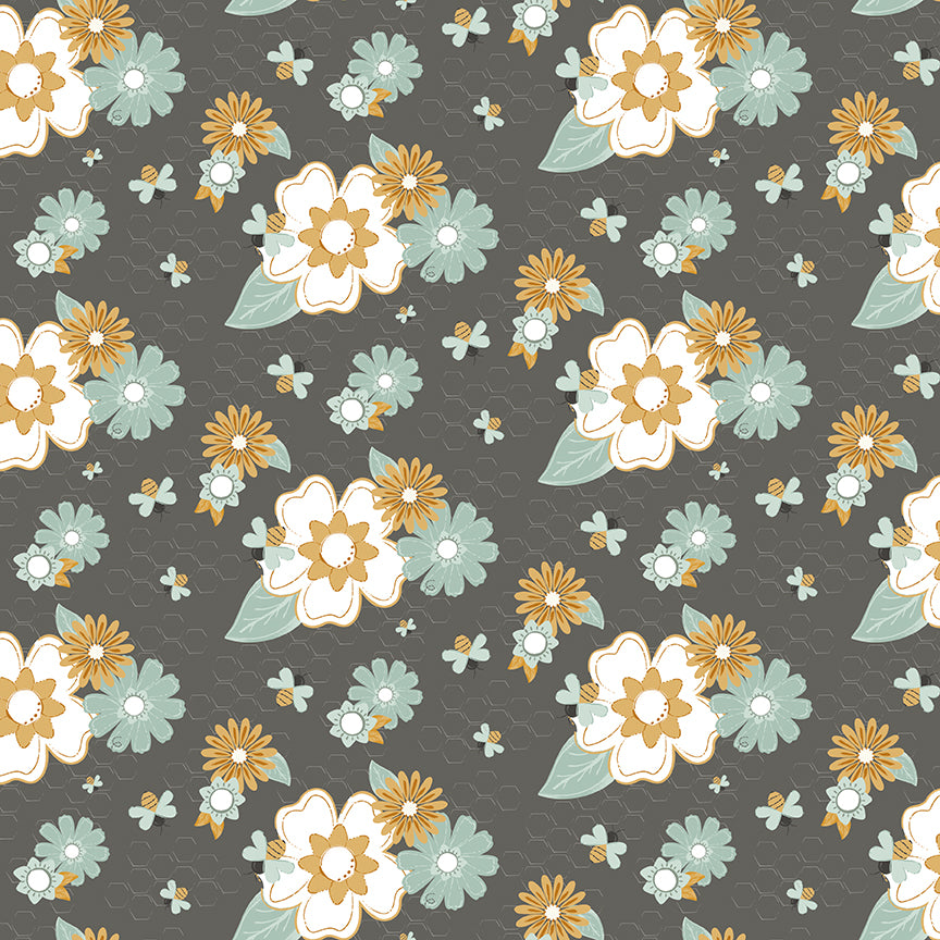 Bees and Blossoms by Lindsey Weight - Main | Dark Gray
