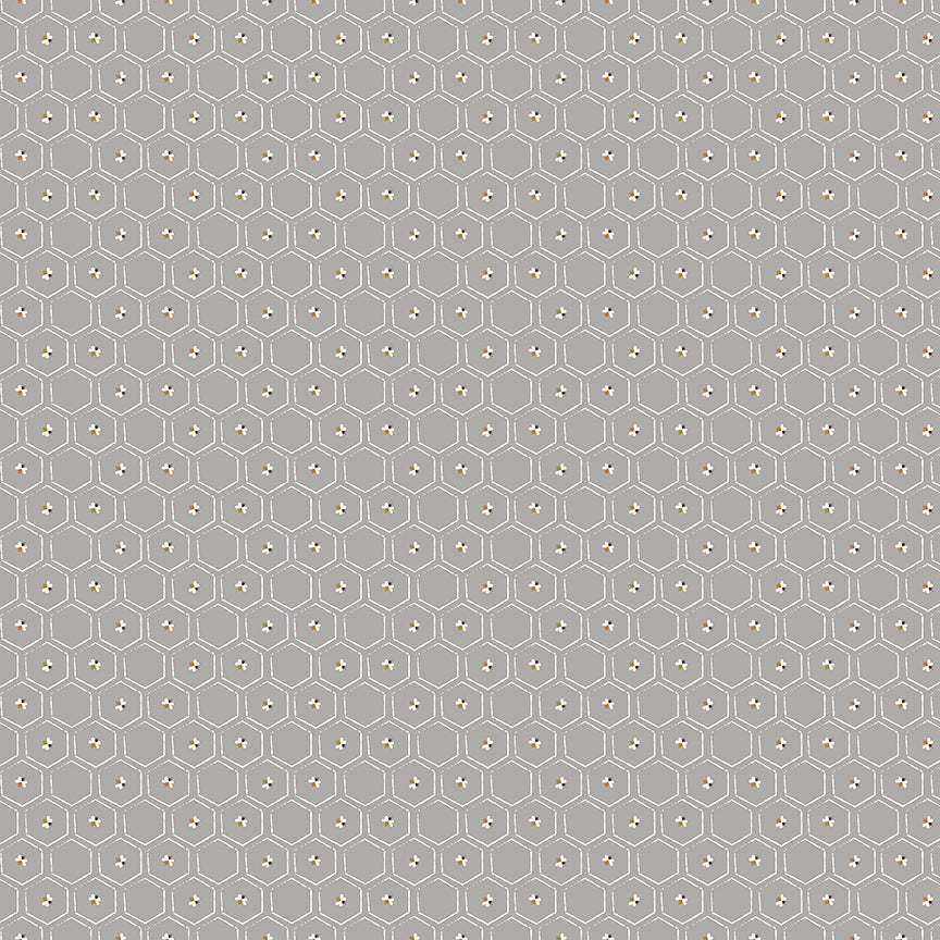 Bees and Blossoms by Lindsey Weight - Honeycomb | Gray