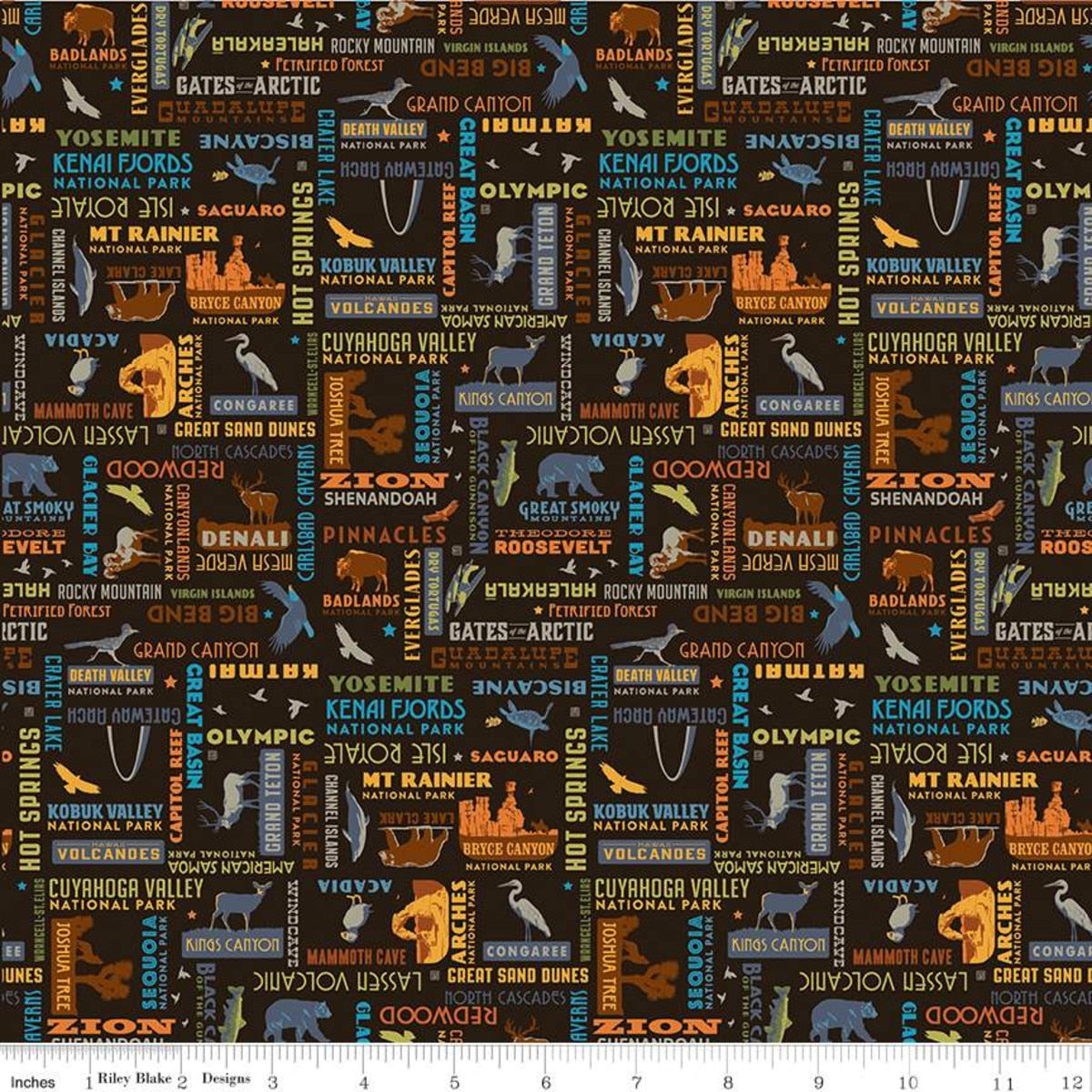 National Parks - Word Print Black