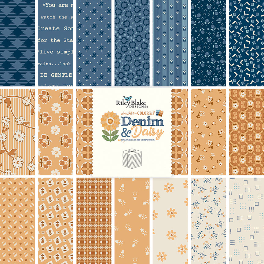 Denim & Daisy by Lori Holt - 2 1/2" Strips (Rolie Polie)