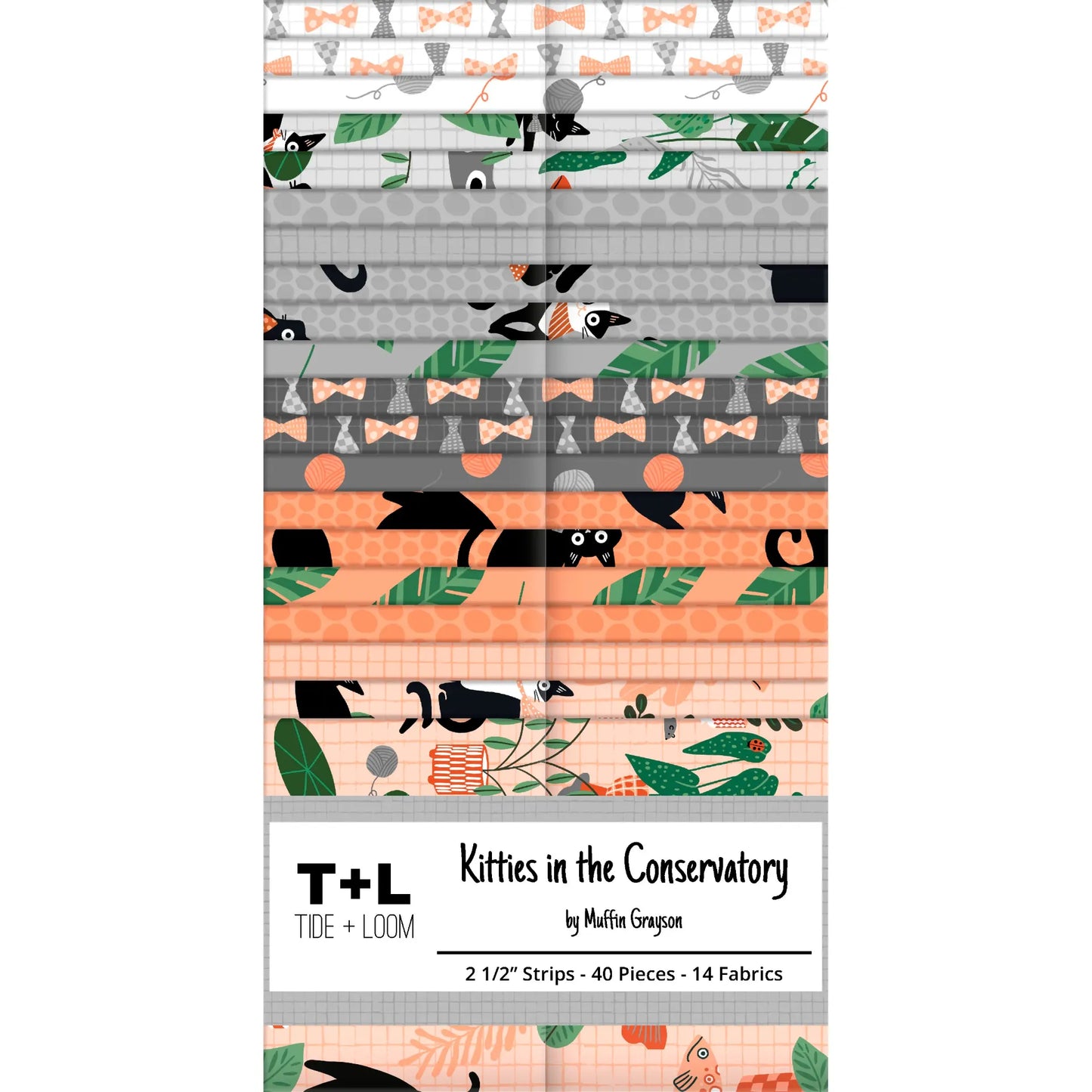 Kitties in the Conservatory by Muffin Grayson - 2 1/2" Strips