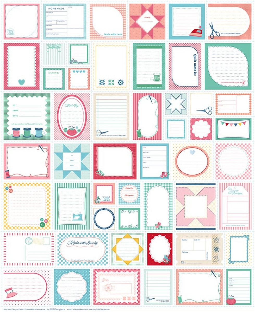 Riley Blake Designs Quilt Labels Panel - Multi