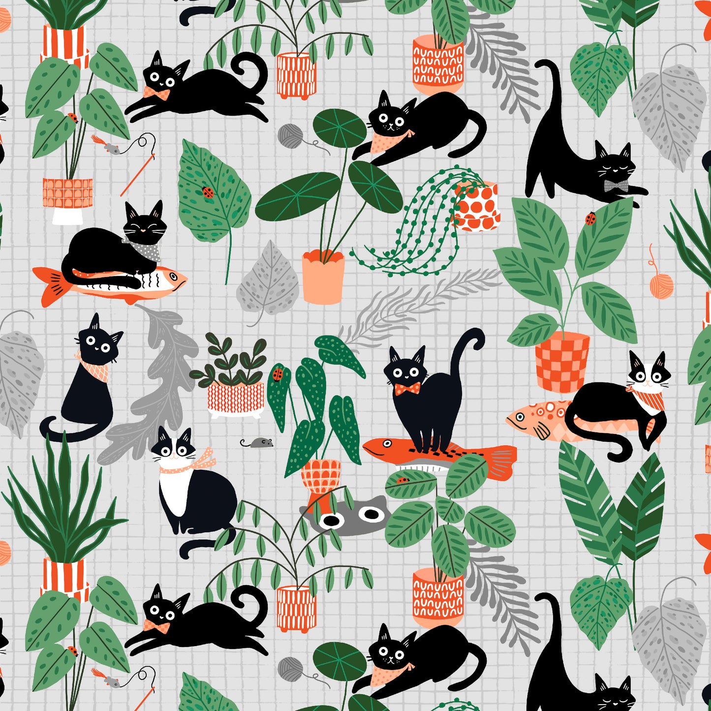Kitties in the Conservatory by Muffin Grayson - Kitties in the Conservatory | Gray