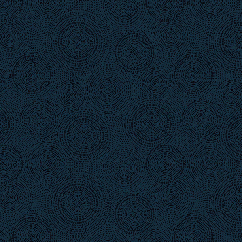 Navy blue fabric with circular pattern