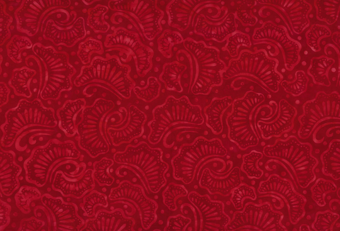 Wilmington Batiks - Wavy Fans Red