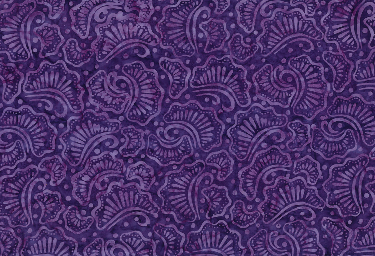 Wilmington Batiks - Wavy Fans Dark Purple