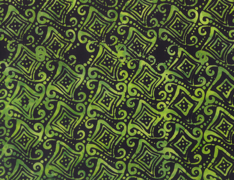 Wilmington Batiks - Fancy Geometric Black/Green