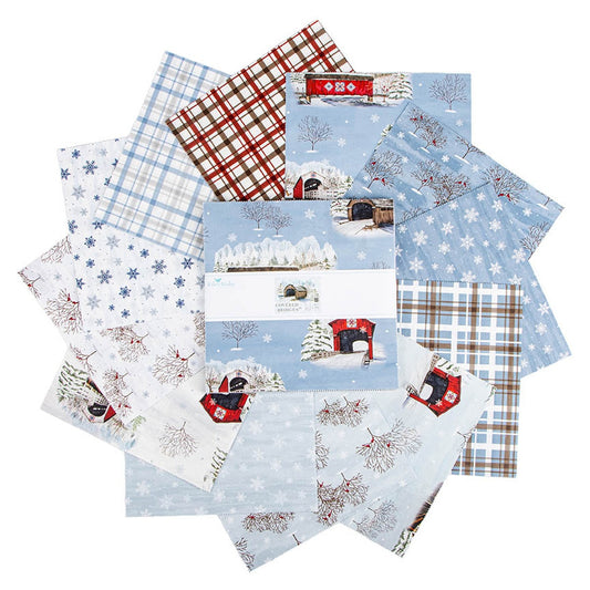 Covered Bridges in Winter by Tara Reed - 10" Squares (Stacker)
