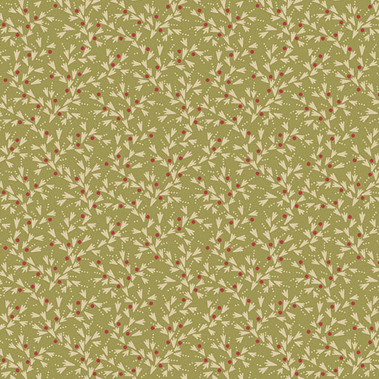 Secret Stash Favorites Chestnut by Laundry Basket Quilts - Snow Tracks | Olive