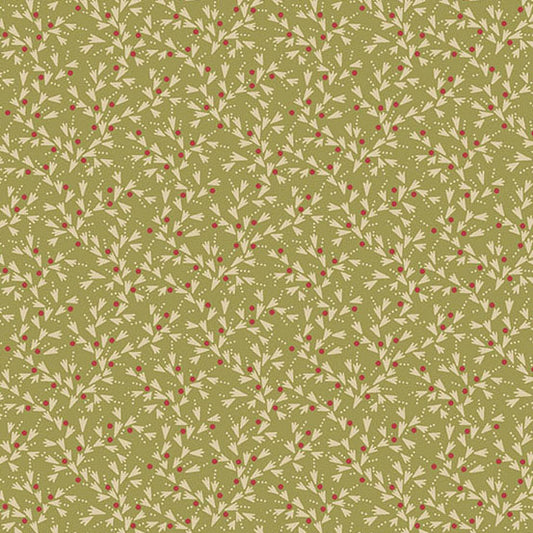 Secret Stash Favorites Chestnut by Laundry Basket Quilts - Snow Tracks | Olive
