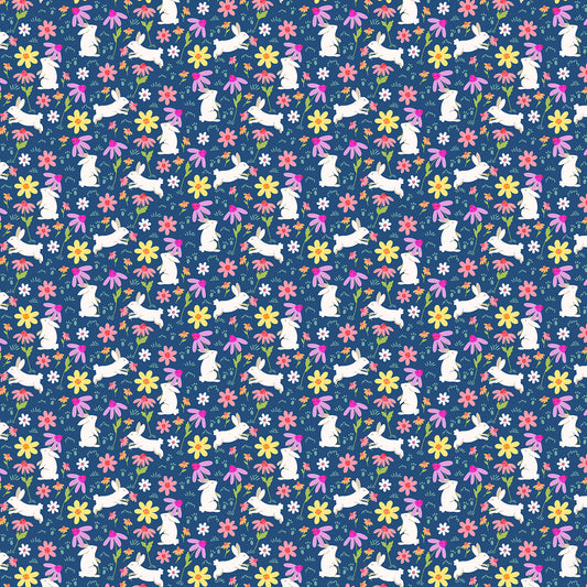 Bunny Hops by Seek to Spring - Bunny Field | Bright Navy