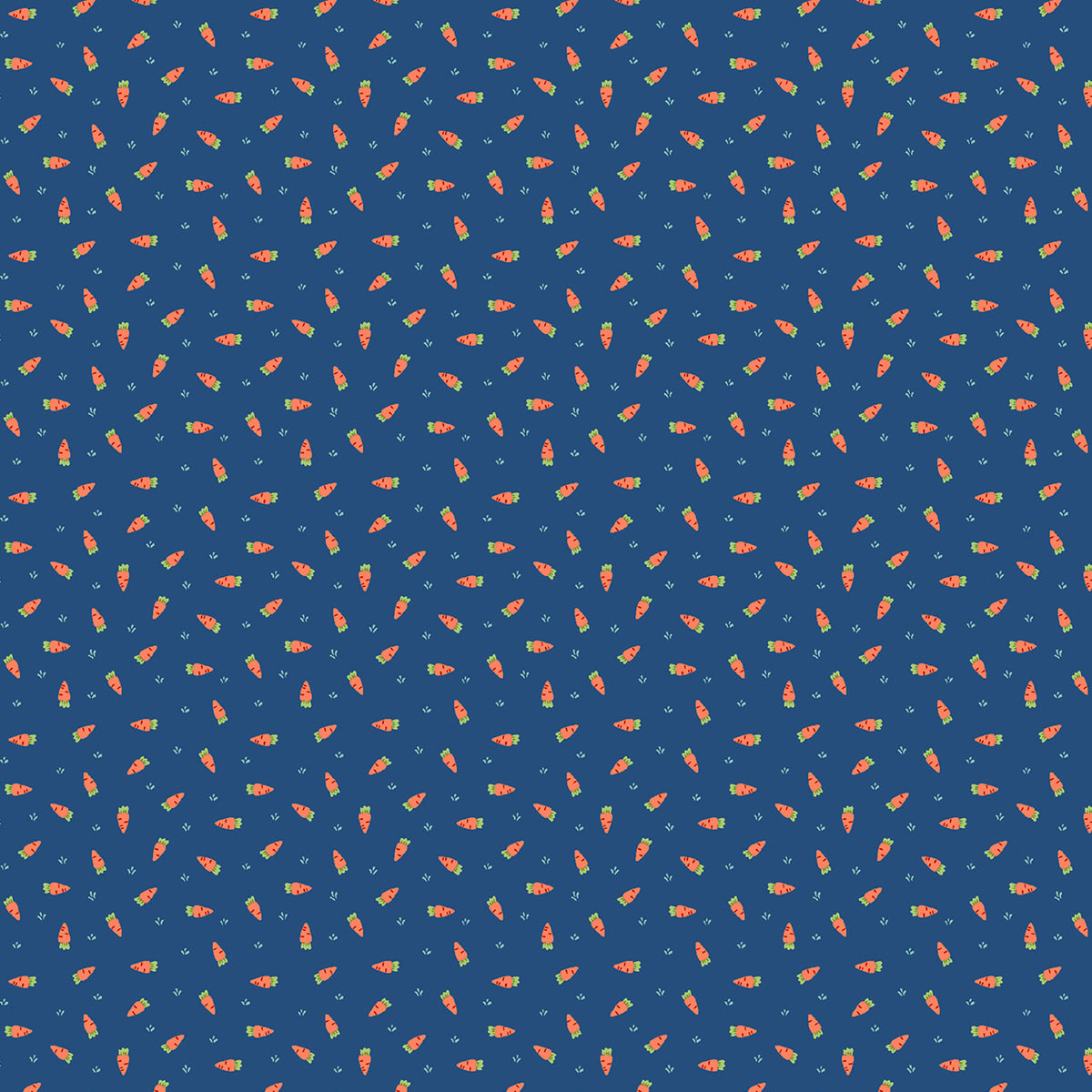 Bunny Hops by Seek to Spring - Carrot Patch | Bright Navy