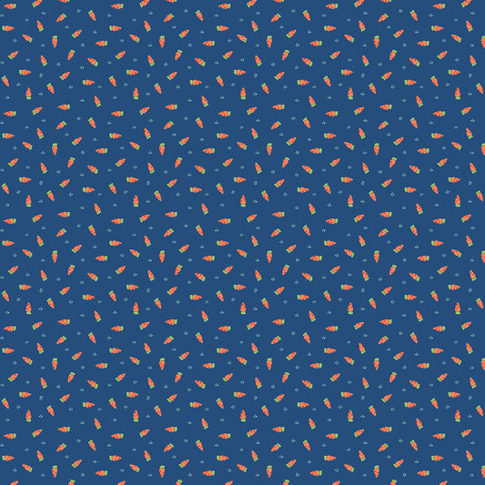Bunny Hops by Seek to Spring - Carrot Patch | Bright Navy