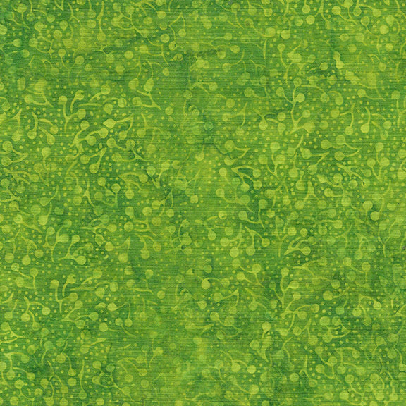 Pin Dot Floral - Berries - Green Lemongrass