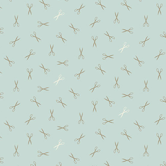 Sewing Bird by Laundry Basket Quilts - Good Scissors Blue Quartz