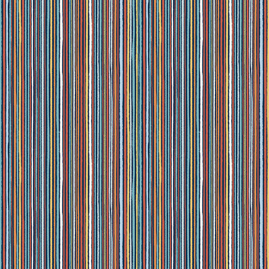 Orbit by Makower UK - Fine Stripe | Blue