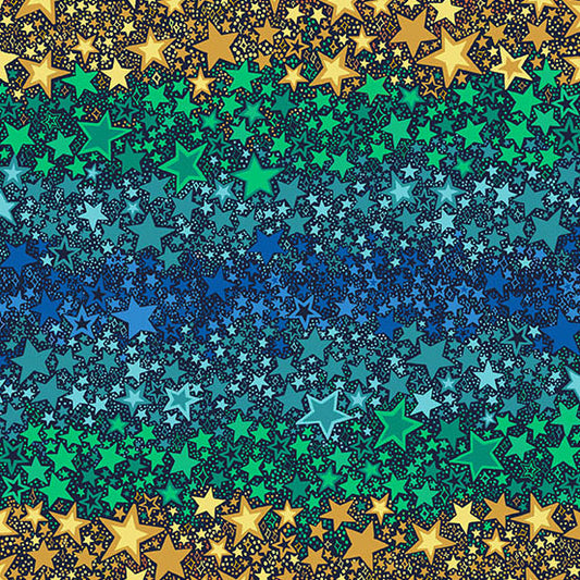 Orbit by Makower UK - Ombre Star | Blue