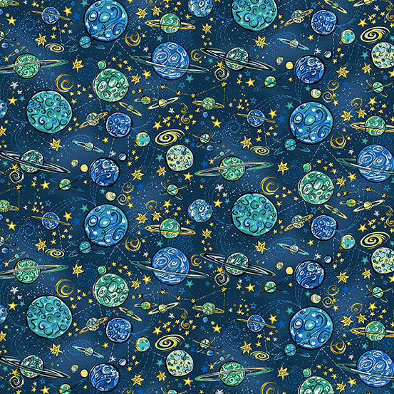 Orbit by Makower UK - Galaxy | Blue