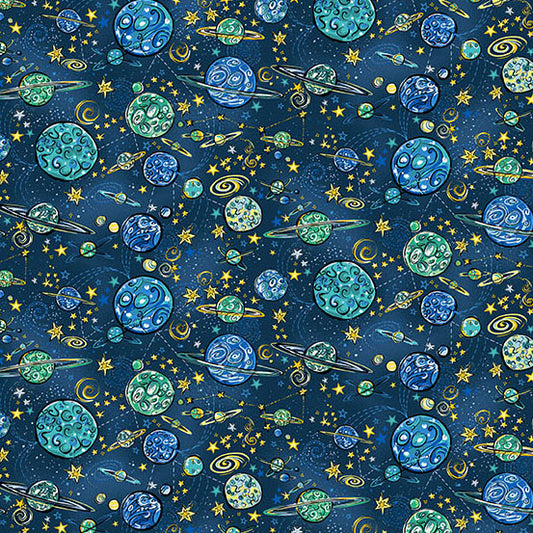 Orbit by Makower UK - Galaxy | Blue