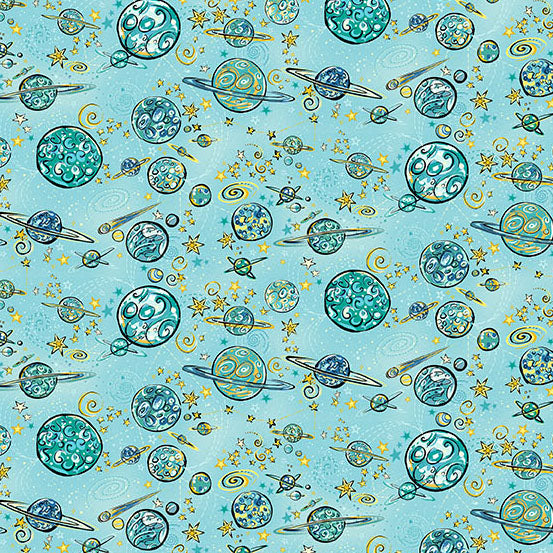 Orbit by Makower UK - Galaxy | Teal