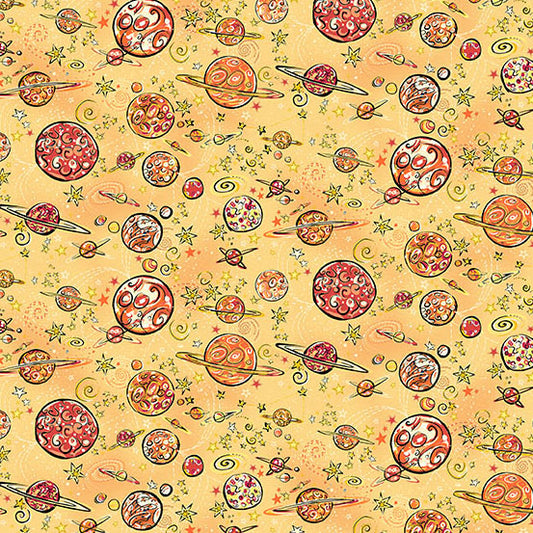 Orbit by Makower UK - Galaxy | Yellow