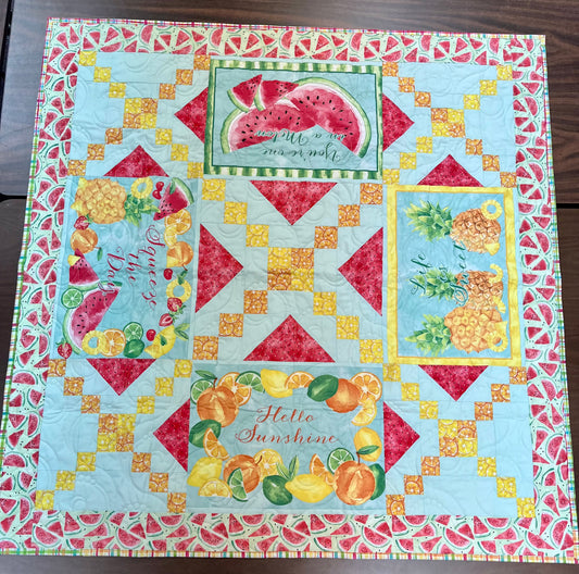 Squeeze the Day Table Topper Sample Quilt