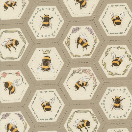 Pollinators by Robin Pickens - Bees in Hexies 48814 Pebble