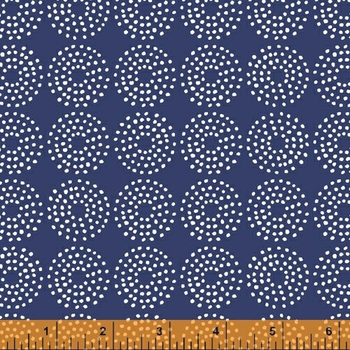 Backyard Blooms by Cluck Cluck Sew - Circle Dots Navy