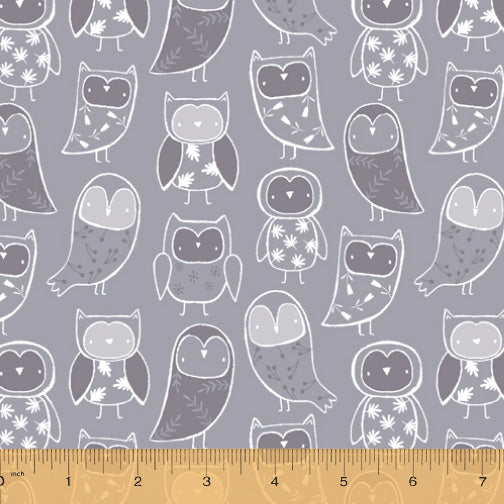 Cubby Bear Flannel by Windham Fabrics - Night Night Grey
