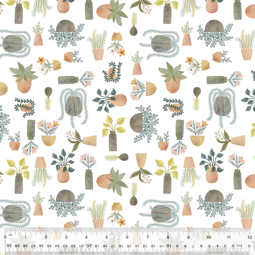 Petal and Purr by Whistler Studios - Potted Plants White