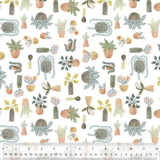 Petal and Purr by Whistler Studios - Potted Plants White