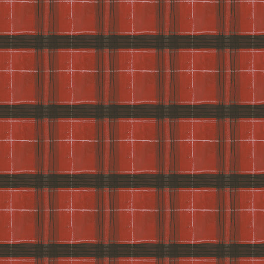 The Plaid One by Marcia Derse - Window Pane Plaid Carn Red