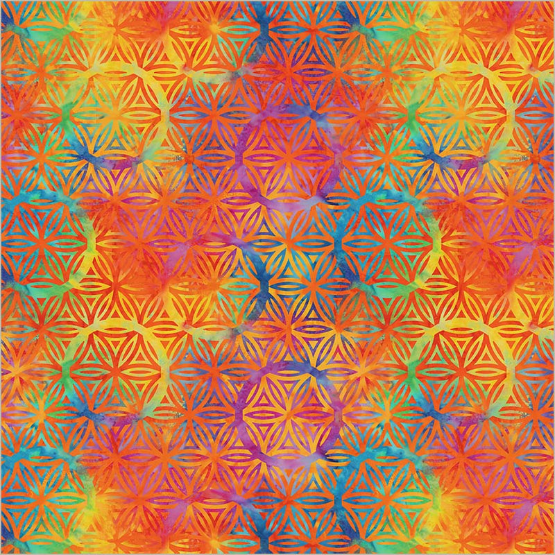 108" Flower of Life by Jacqueline de Jonge - Orange Crush