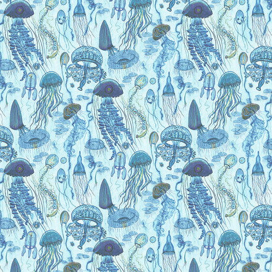 Deep Blue by Katherine Quinn - Jellyfish Field | Aqua