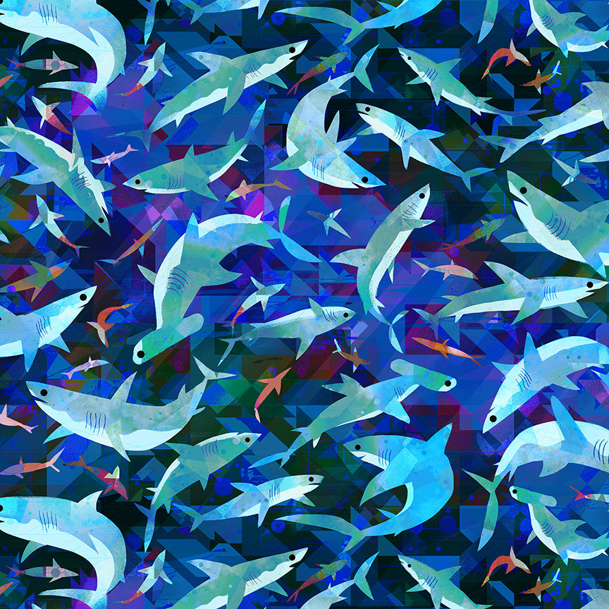 Animal Kingdom by Gareth Lucas - Stealthy Sharks | Midnight Blue