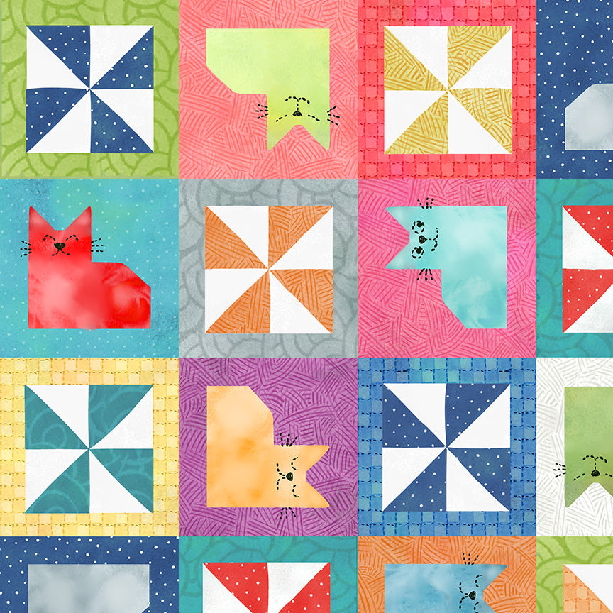 Crafty Cats by Sue Miano - Cat Blocks | Multi