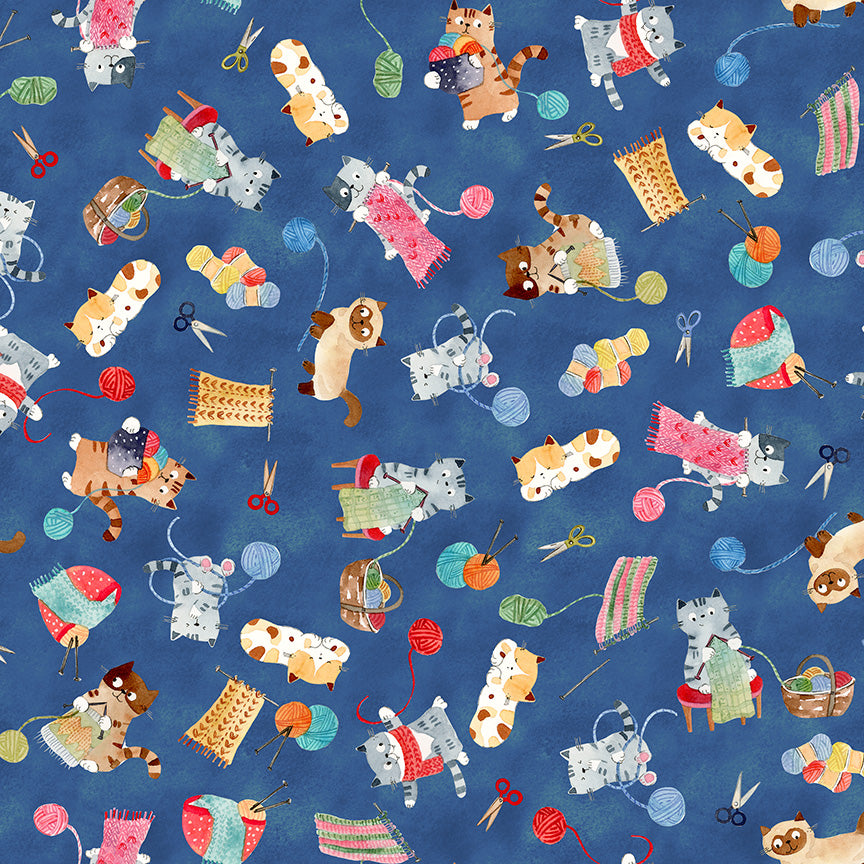 Crafty Cats by Sue Miano - Knitty Kitties | Blue